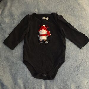 Carter's Black and Red Bodysuit with Cartoon Graphic